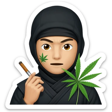 A ninja smoking marijuana. sticker