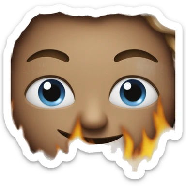 Emoji with a fire in eyes sticker