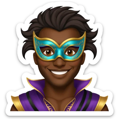 masquerade masked black man sticker