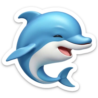 Cinematic Cute Yawning Dolphin Portrait Emoji, Head tilted slightly with a dramatic, wide-open yawn, showcasing a sleek, streamlined body with softly curved contours and drowsy, half-closed eyes, Simplified yet irresistibly adorable features, highly detailed, glowing with a soft, cozy oceanic glow, high shine, relaxed yet expressive, stylized with a dash of whimsical aquatic charm, soft glowing outline, capturing the essence of a drowsy yet affectionate dolphin that appears ready to stretch out and yawn its way out of the screen! sticker