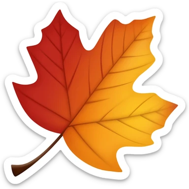 Red-orange-yellow-brown-gradients autumn leaves sticker