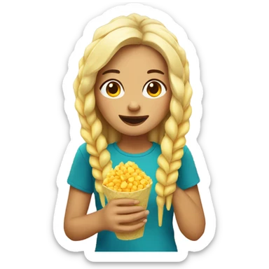 Girl eating elote sticker