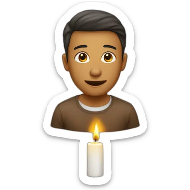 Personne qui souffle une bougie sticker