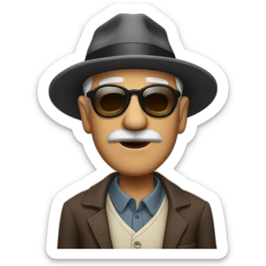 old cool grandpa gangster  sticker