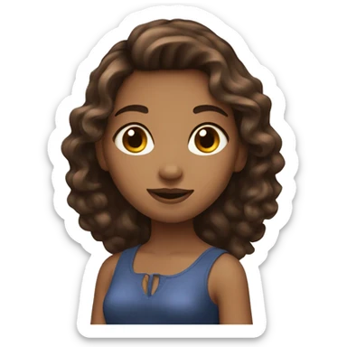 coquette girl with brown hair sticker