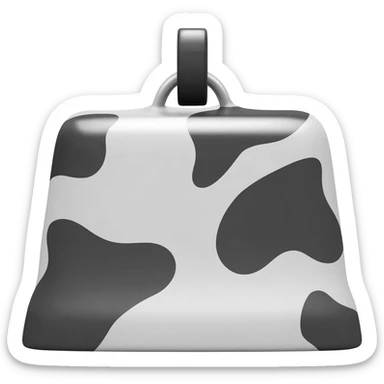 plain sqare cowbell on a collar with cow black and white pattern sticker