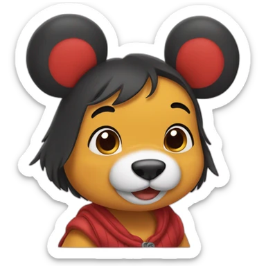 winnie qui tien un coeur sticker