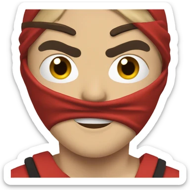 red ninja face sticker