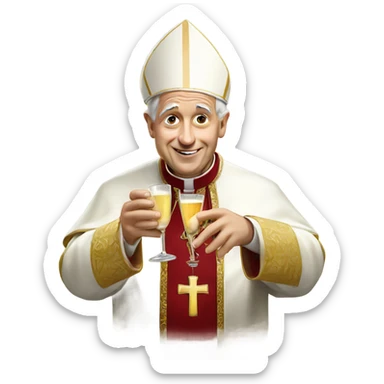 Pope drinking Prosecco  sticker