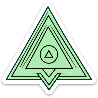 Ancient Maya emotion symbol, strictly only white and deep dark green colors, geometric sharp lines, angular, minimalist glyph style sticker