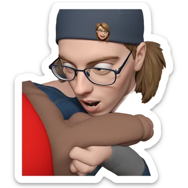 casual couple in denim sticker