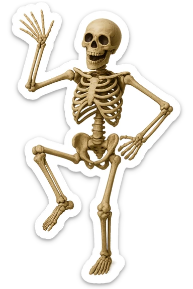 Halloween skeleton, make funny position, remove background   sticker