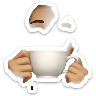 Brunette girl sipping tea sticker