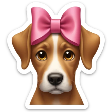 Dog with bow on head sticker
