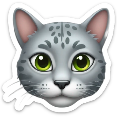Une chatte grise avec des tes yeux verts qui ressemble à des yeux de crocodile  sticker