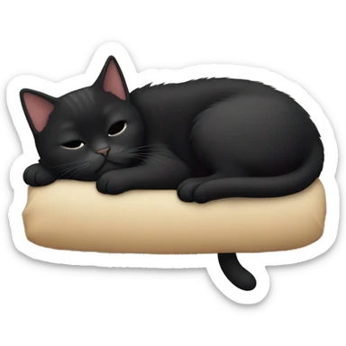 Black munchkin cat sleeping sticker