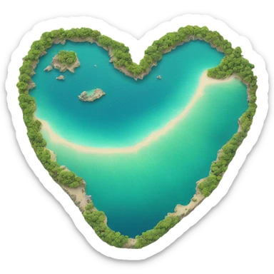 Ocean reef in a the shape of a heart sticker