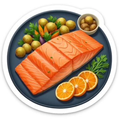 salmon veggies potatoes  sticker