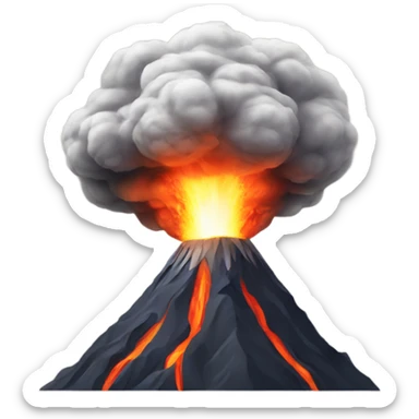 Volcano with eyes that is exploding sticker