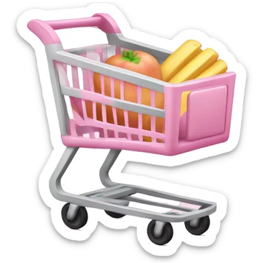 Baby pink grocery store cart sticker