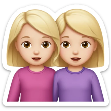 two toddlers girls sticker