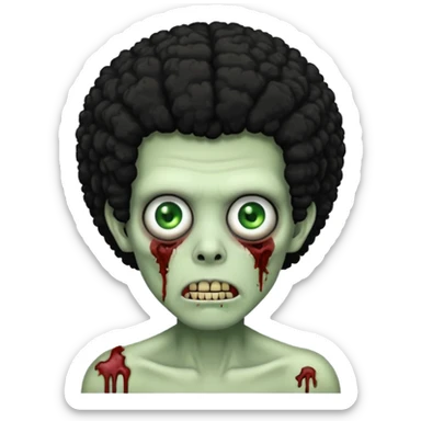 Zombie with a black Afro  sticker