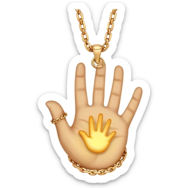 emojis for pendants with chains generally jewelry that is purposeful -- ethereal glowing hand palm lines-- 5 fingers reading palm 
 sticker