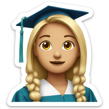 Girl with bow on her grad sticker