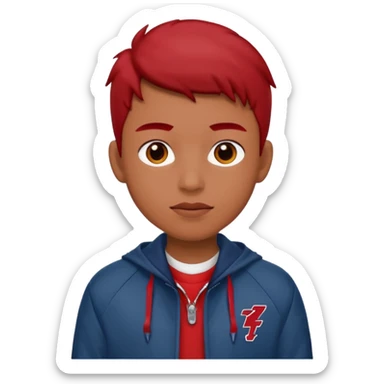 college boy with college jacket red sticker