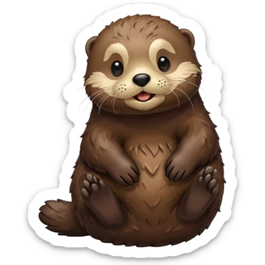 awake sea otter sticker