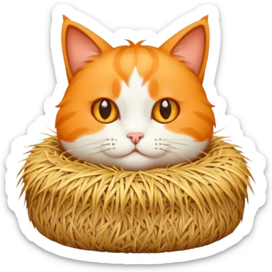 cat with a top hay sticker