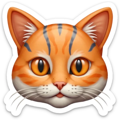 Half Shrimp Half Cat - gray and orange cat head and shrimp body named Trippi Troppi sticker