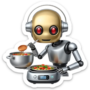 cooking robot with meal sticker