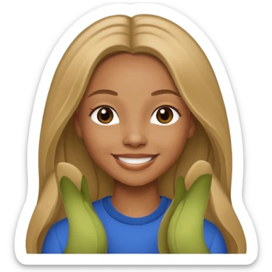 Shamari DeVoe with dark blonde long hair sticker