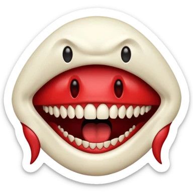 Floating screaming mouth emerging from darkness, sharp teeth, void inside sticker