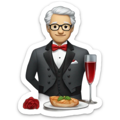 jenkins-a-gray-haired-frontal-balding-butler-wearning-dinner-jacket-with-red-bow-tie-with-closed-eyes-no-glasses-and-closed-eyes-without-glasses sticker