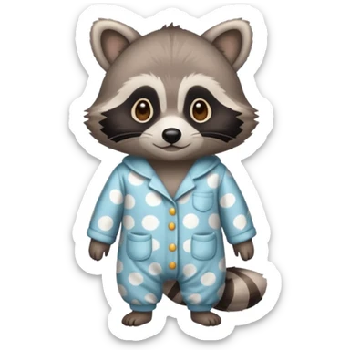 Raccoon in pajamas
 sticker