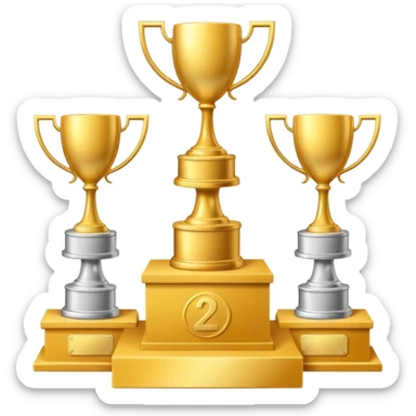 Podium with first and second place, write 1st and 2nd sticker