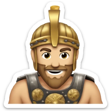 Gladiator playing slot machine sticker