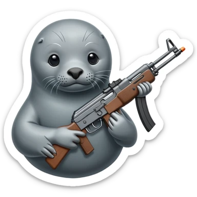 Seal with a ak 47 sticker