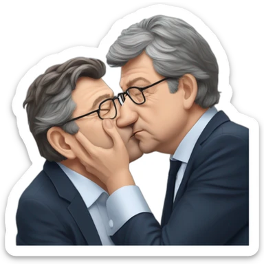 Jean Luc Mélanchon Kissing Macron sticker