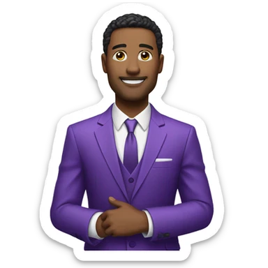 Business man in purple suit multimillionare sticker