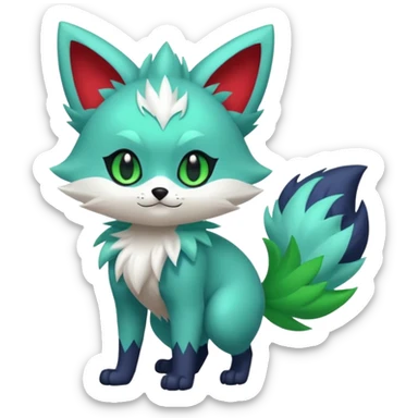 Delcatty-Zorua-Sprigatito-fusion, full body sticker