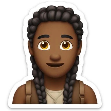 A brown skin guy with braids  sticker