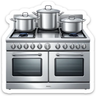 kitchen stove cooker with pots sticker