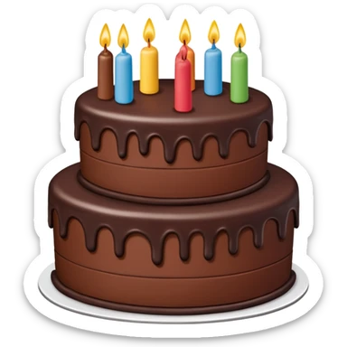 a big three-tiered chocolate birthday cake without candle sticker