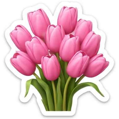 Pink tulips bouquet sticker