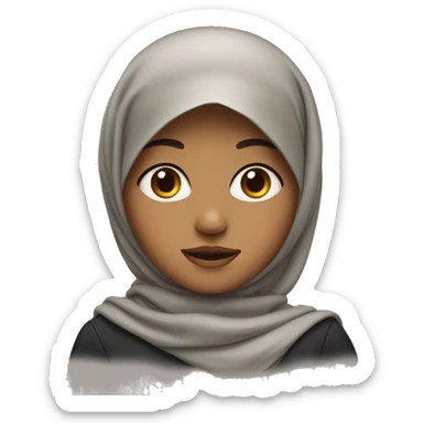 A medium skin girl with a hijab sticker