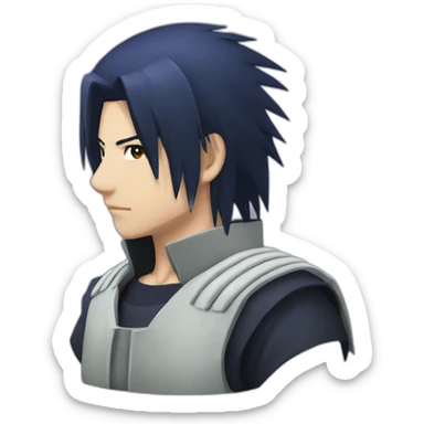 sasuke uchiha with short mullet sticker