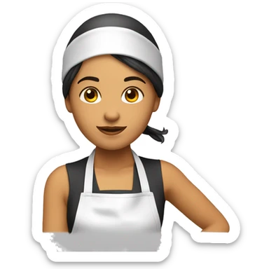cocinera con cabello largo y gorro de chef sticker